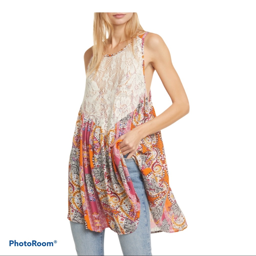 Free People Count Me In Trapeze Dress Floral - Picture 2 of 7